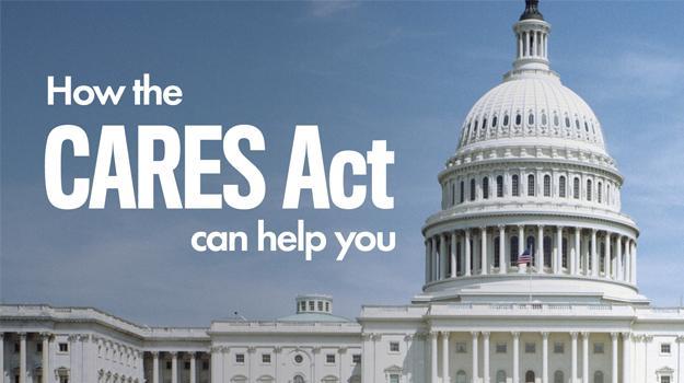 Photo of US Captiol with text saying how the cares act can help you